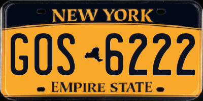 NY license plate GOS6222