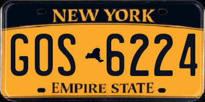 NY license plate GOS6224