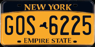 NY license plate GOS6225