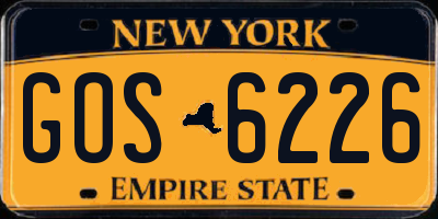 NY license plate GOS6226
