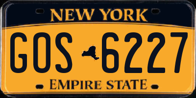 NY license plate GOS6227
