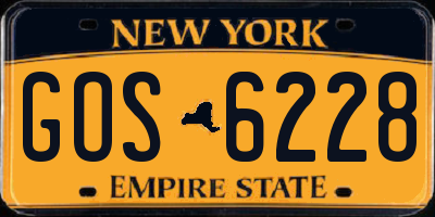 NY license plate GOS6228