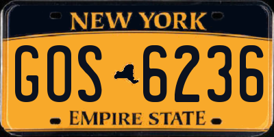 NY license plate GOS6236