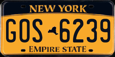 NY license plate GOS6239