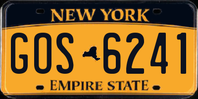 NY license plate GOS6241