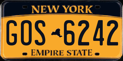 NY license plate GOS6242