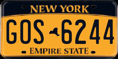 NY license plate GOS6244