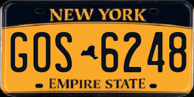 NY license plate GOS6248