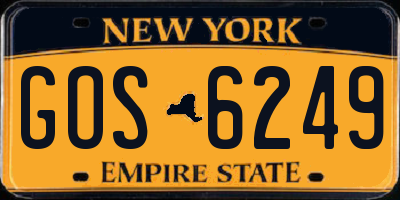 NY license plate GOS6249