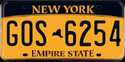 NY license plate GOS6254