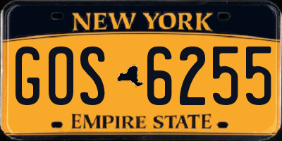 NY license plate GOS6255