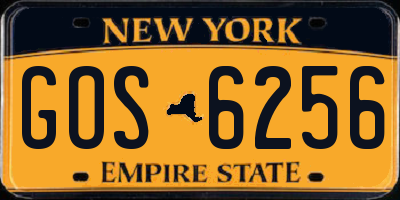 NY license plate GOS6256