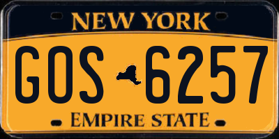 NY license plate GOS6257