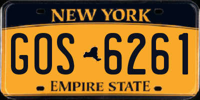 NY license plate GOS6261