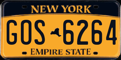 NY license plate GOS6264