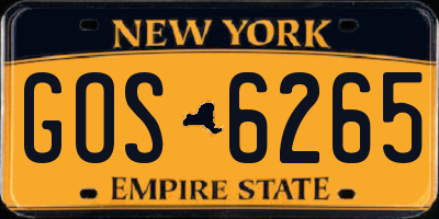 NY license plate GOS6265