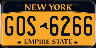 NY license plate GOS6266