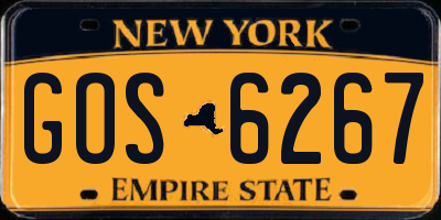 NY license plate GOS6267