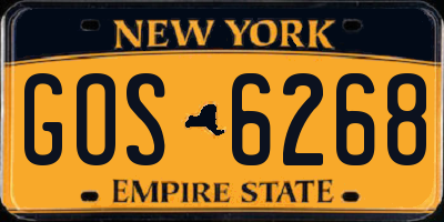 NY license plate GOS6268