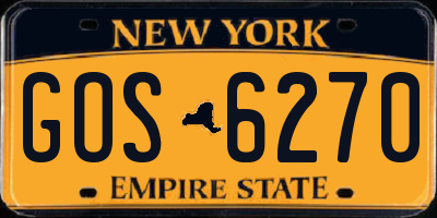 NY license plate GOS6270