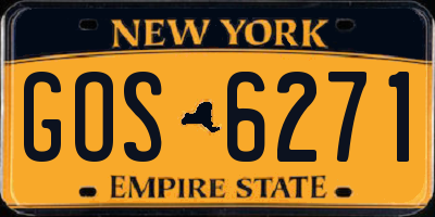 NY license plate GOS6271