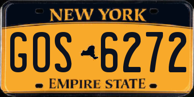 NY license plate GOS6272