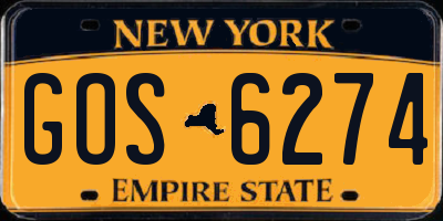 NY license plate GOS6274