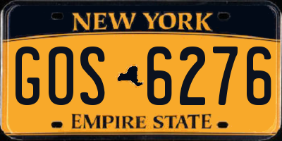 NY license plate GOS6276