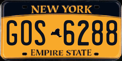 NY license plate GOS6288