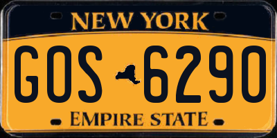 NY license plate GOS6290