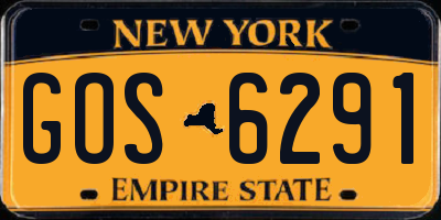 NY license plate GOS6291