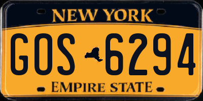 NY license plate GOS6294