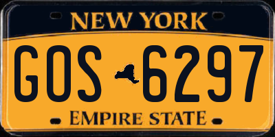 NY license plate GOS6297