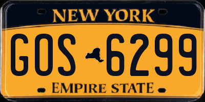 NY license plate GOS6299