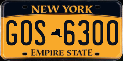 NY license plate GOS6300