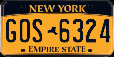 NY license plate GOS6324