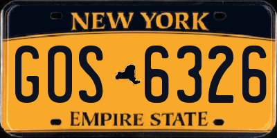 NY license plate GOS6326