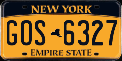 NY license plate GOS6327