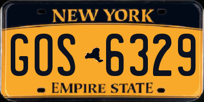 NY license plate GOS6329