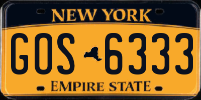 NY license plate GOS6333