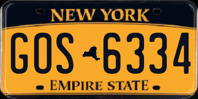 NY license plate GOS6334
