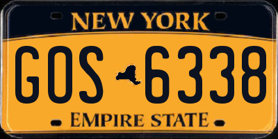 NY license plate GOS6338