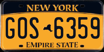 NY license plate GOS6359