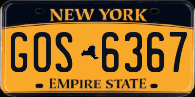NY license plate GOS6367