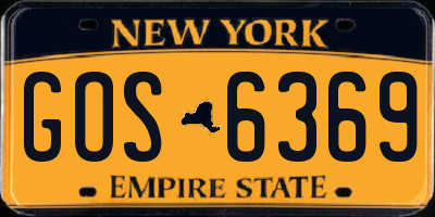 NY license plate GOS6369