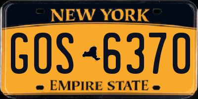 NY license plate GOS6370
