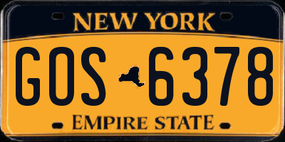 NY license plate GOS6378