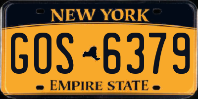 NY license plate GOS6379