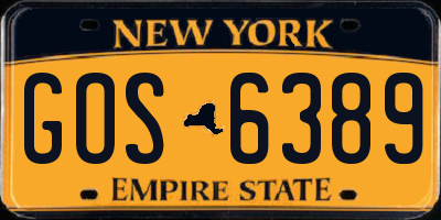 NY license plate GOS6389