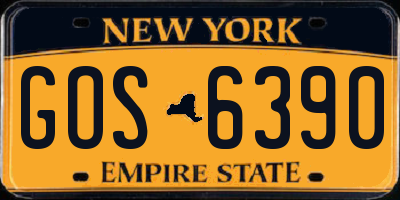 NY license plate GOS6390